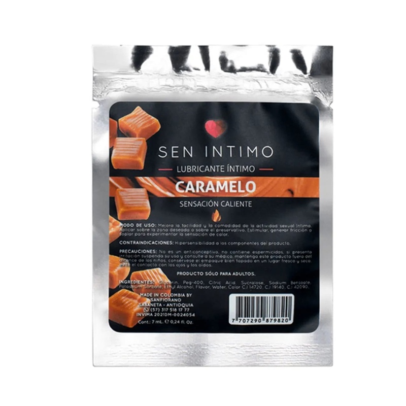 LUB-028 Lubricante Caramelo – Sensación Caliente sachets x 7 ml LUB-028 - Image 1