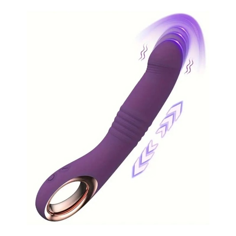146 Vibrador Curvo Movimiento Empuje Recargable VIB-44 - Image 1
