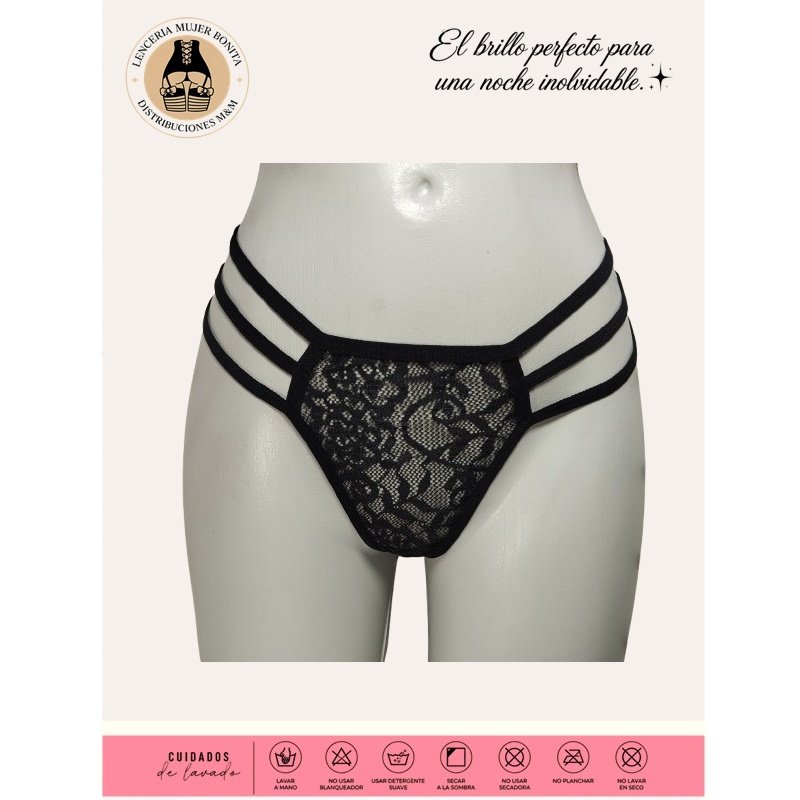 03 Tanga Femenina de Encaje con Tiras TLF-12 - Image 1